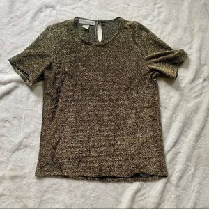 Sparkly gold sz 10 shirt, petite fundamental things brand